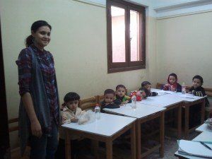Bosma and her kindergarten class