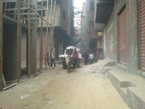 In front of the school